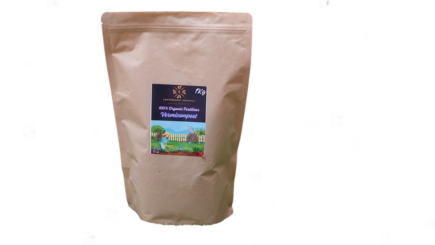 SwarnBharat Organics - Vermicompost For Plants 1Kg - Organic Fertilizer & Manure