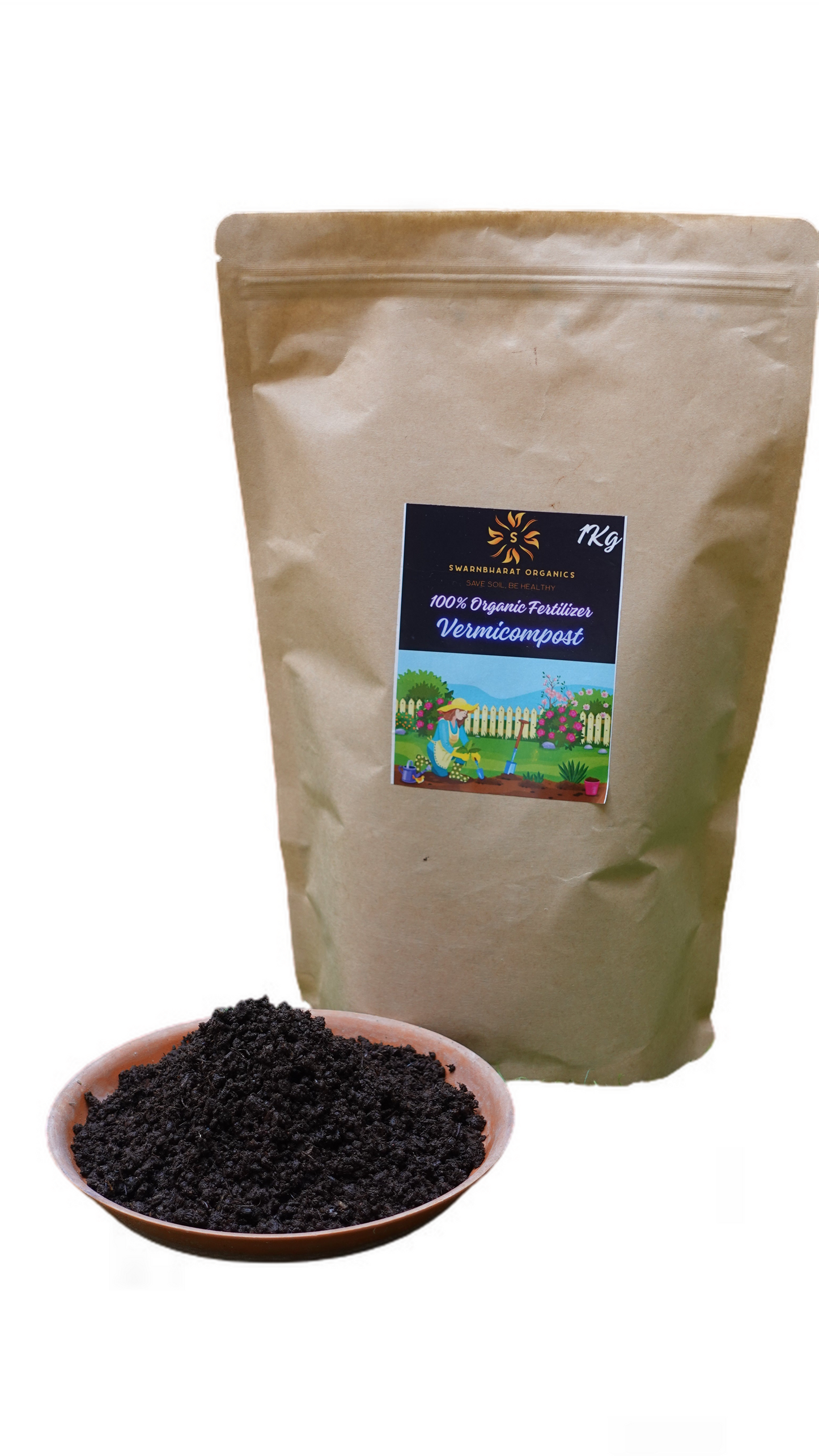 SwarnBharat Organics - Vermicompost For Plants 1Kg - Organic Fertilizer & Manure