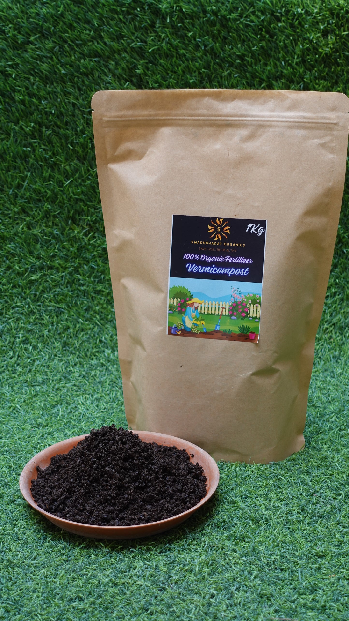 SwarnBharat Organics - Vermicompost For Plants 1Kg - Organic Fertilizer & Manure