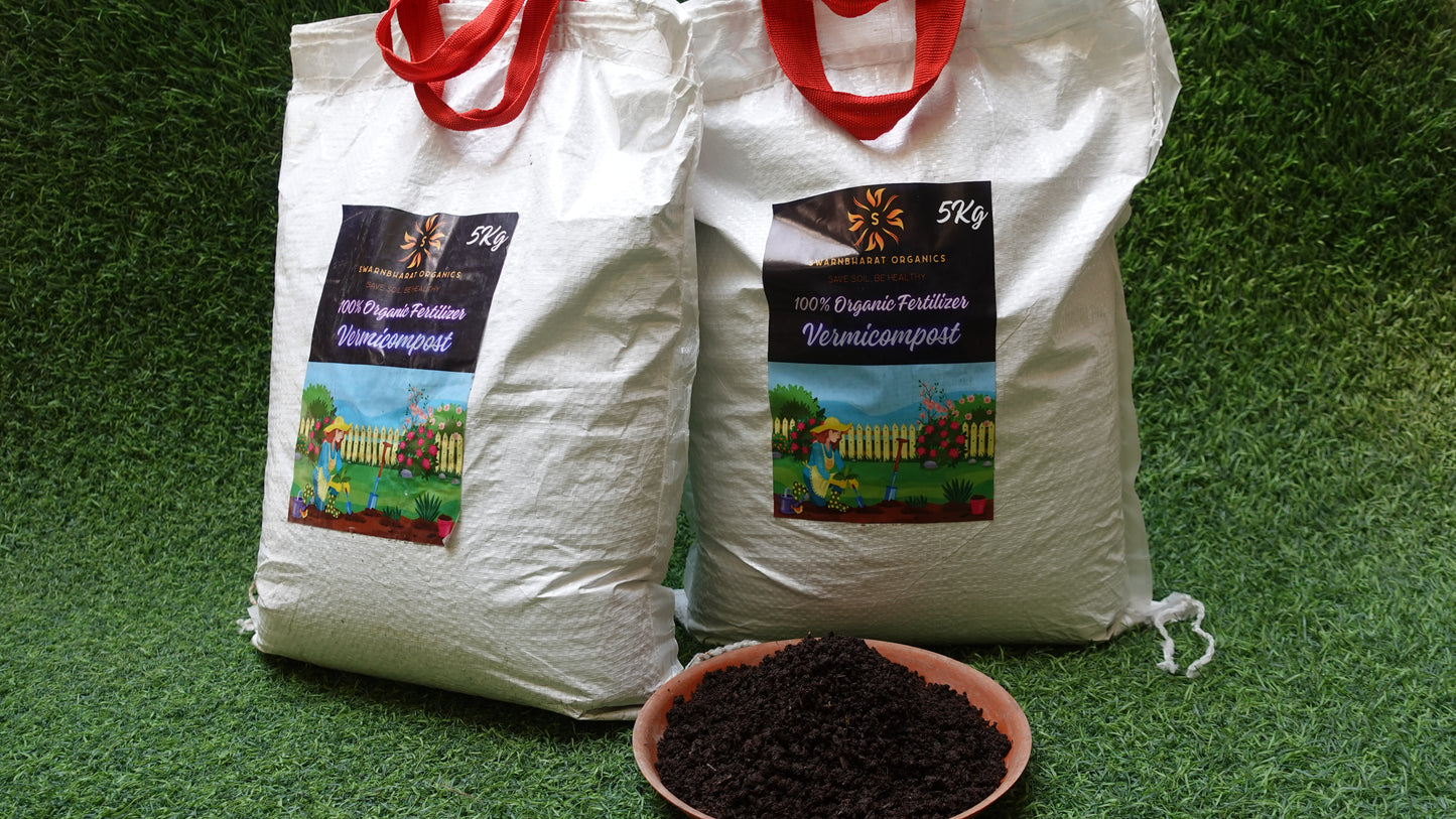 (DISCOUNT) SwarnBharat Organics - Vermicompost For Plants 10Kg - Organic Fertilizer & Manure