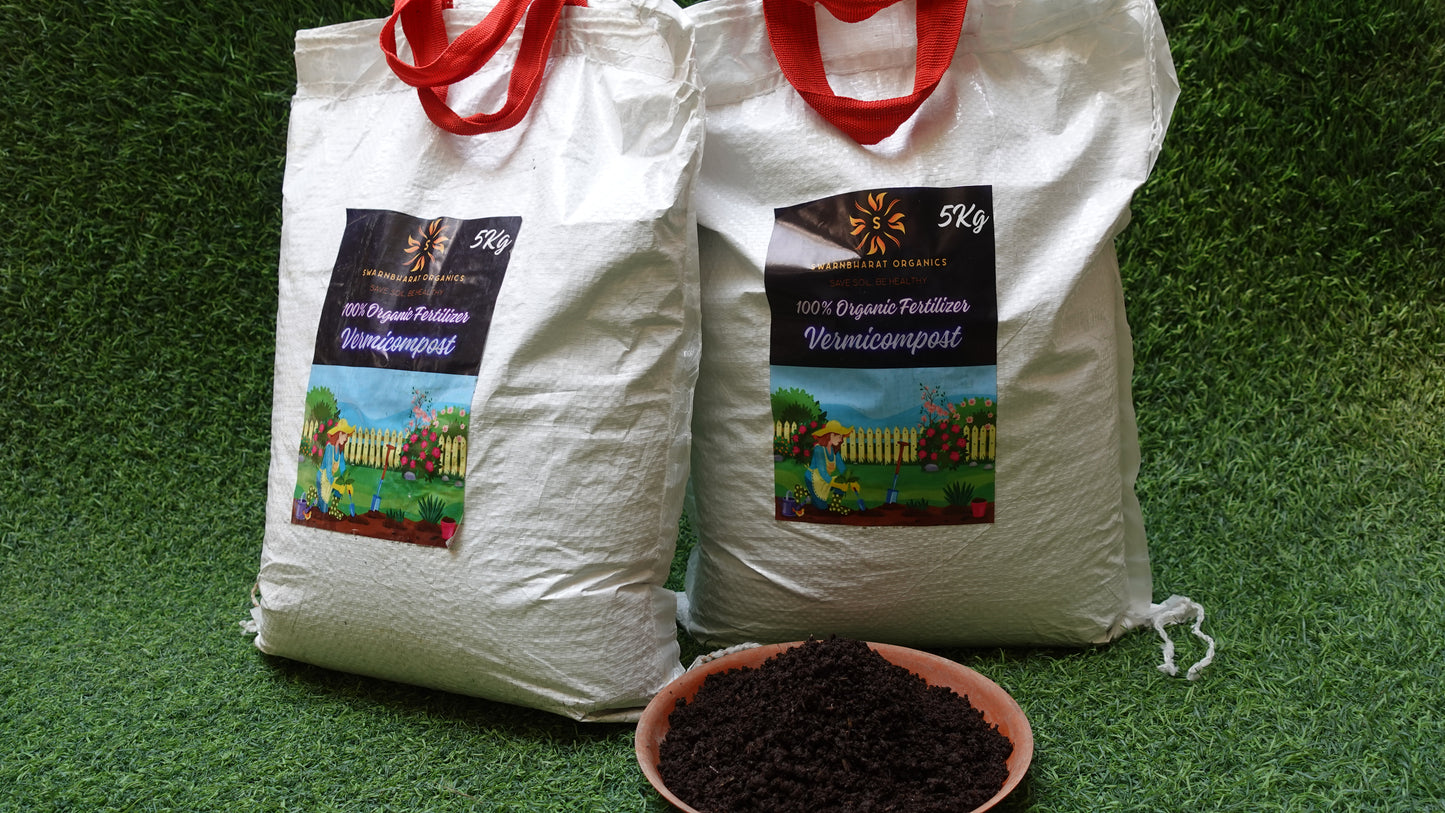 (DISCOUNT) SwarnBharat Organics - Vermicompost For Plants 10Kg - Organic Fertilizer & Manure
