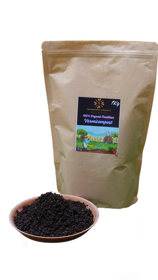 SwarnBharat Organics - Vermicompost For Plants 1Kg - Organic Fertilizer & Manure